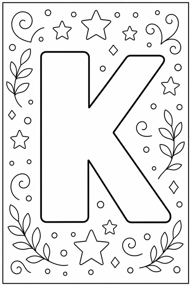 Alphabet Letters Letter k outline coloring page