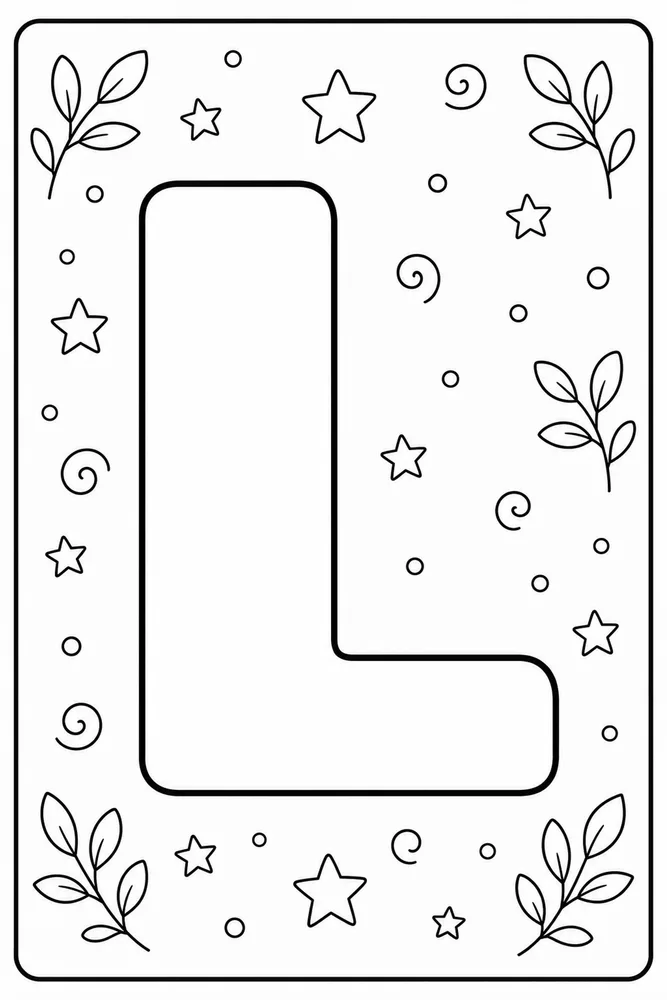 Alphabet Letters Letter l outline coloring page