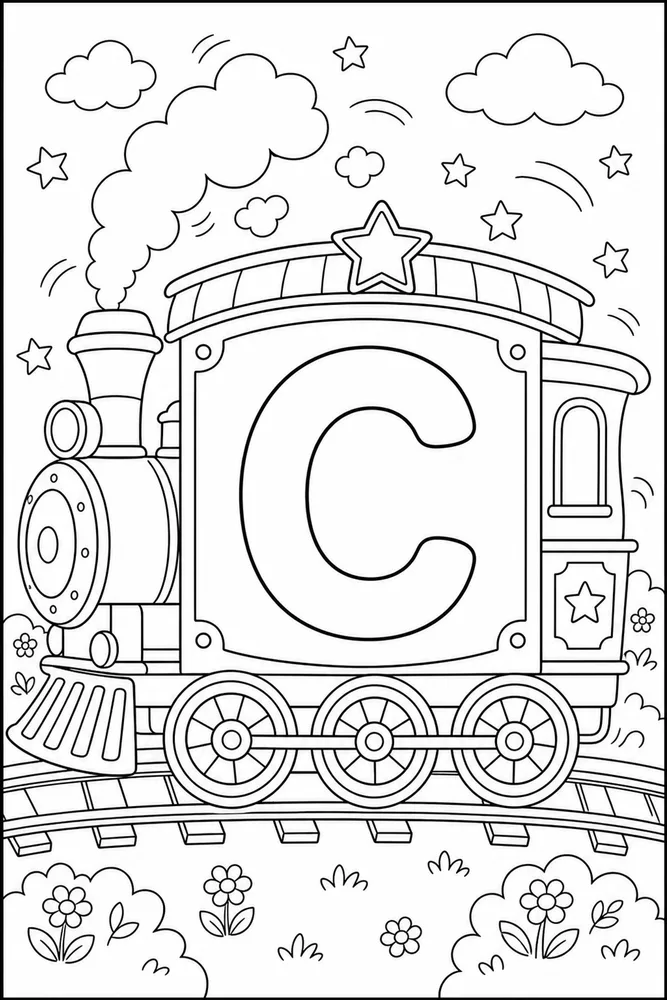 Alphabet Train Alphabet train letter c coloring page