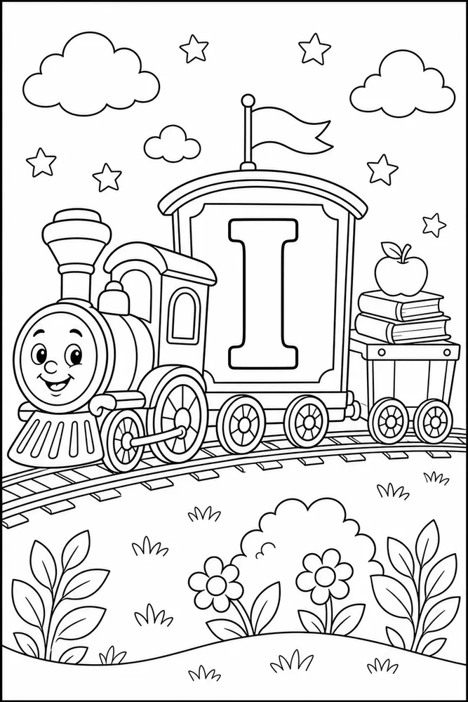 Alphabet Train Alphabet train letter i coloring page