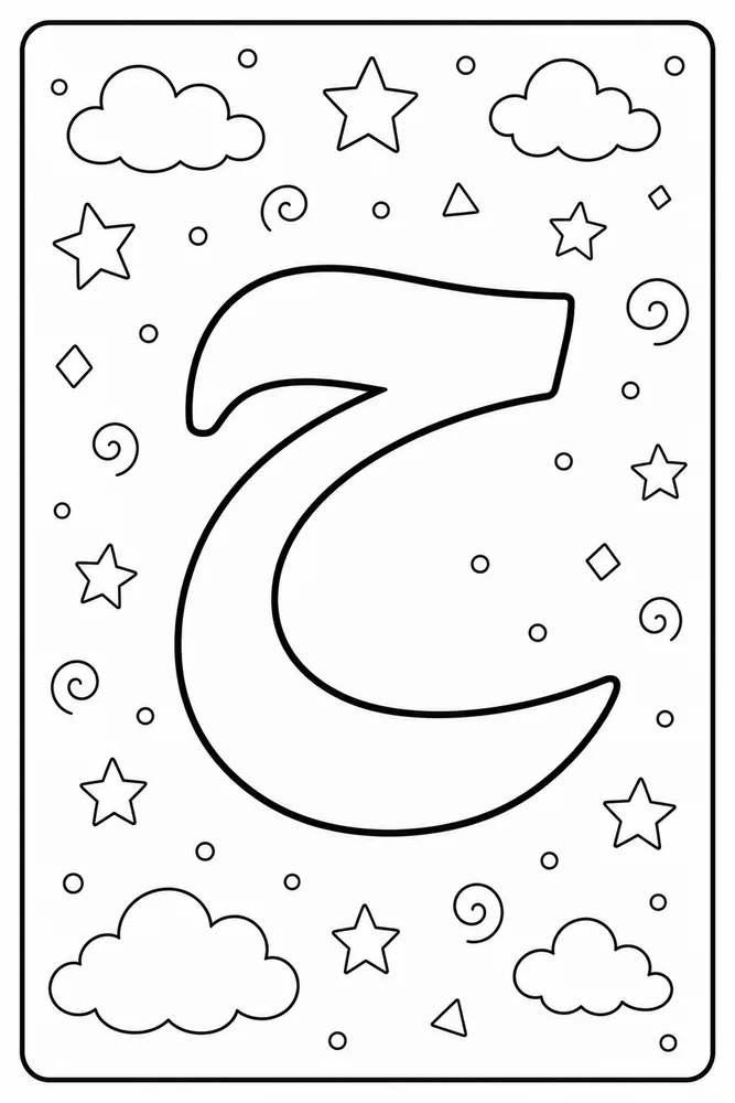 Arabic Alphabet Arabic letter 6 coloring page