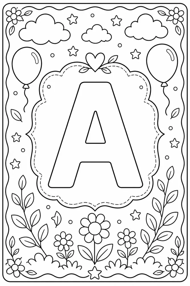 Color by Alphabet Coloring Pages preview: Color by Alphabet Color by alphabet letter a coloring page