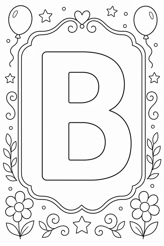 Color by Alphabet Color by alphabet letter b coloring page