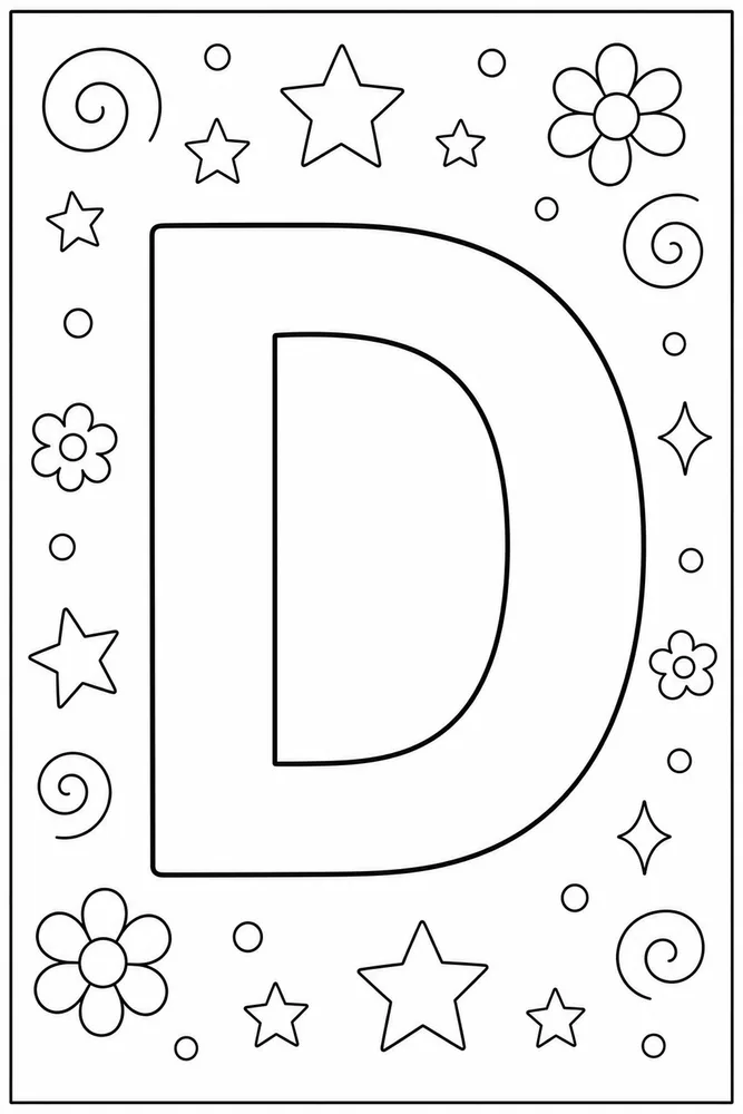 Color by Alphabet Color by alphabet letter d coloring page