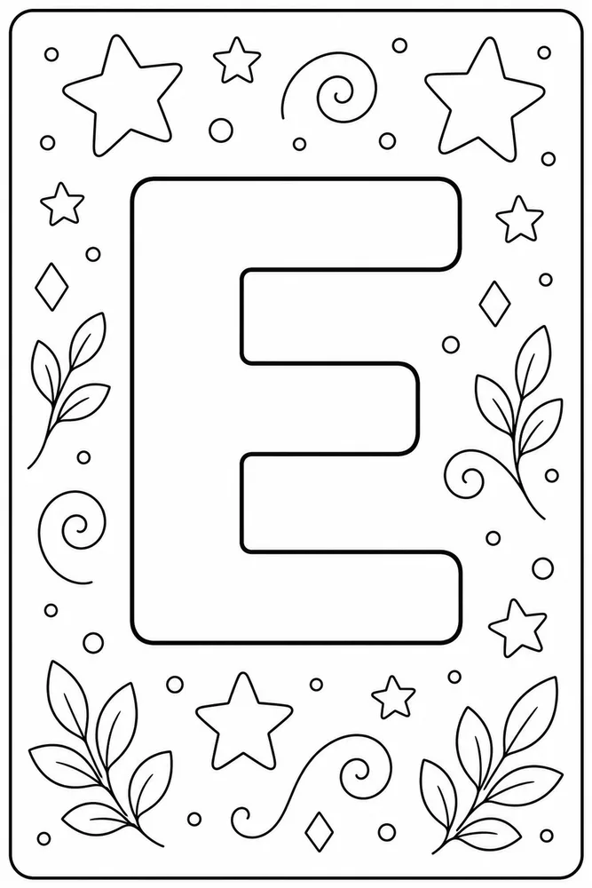 Color by Alphabet Color by alphabet letter e coloring page