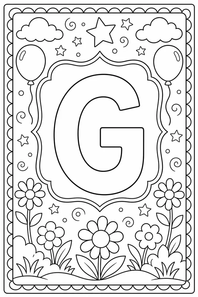 Color by Alphabet Color by alphabet letter g coloring page
