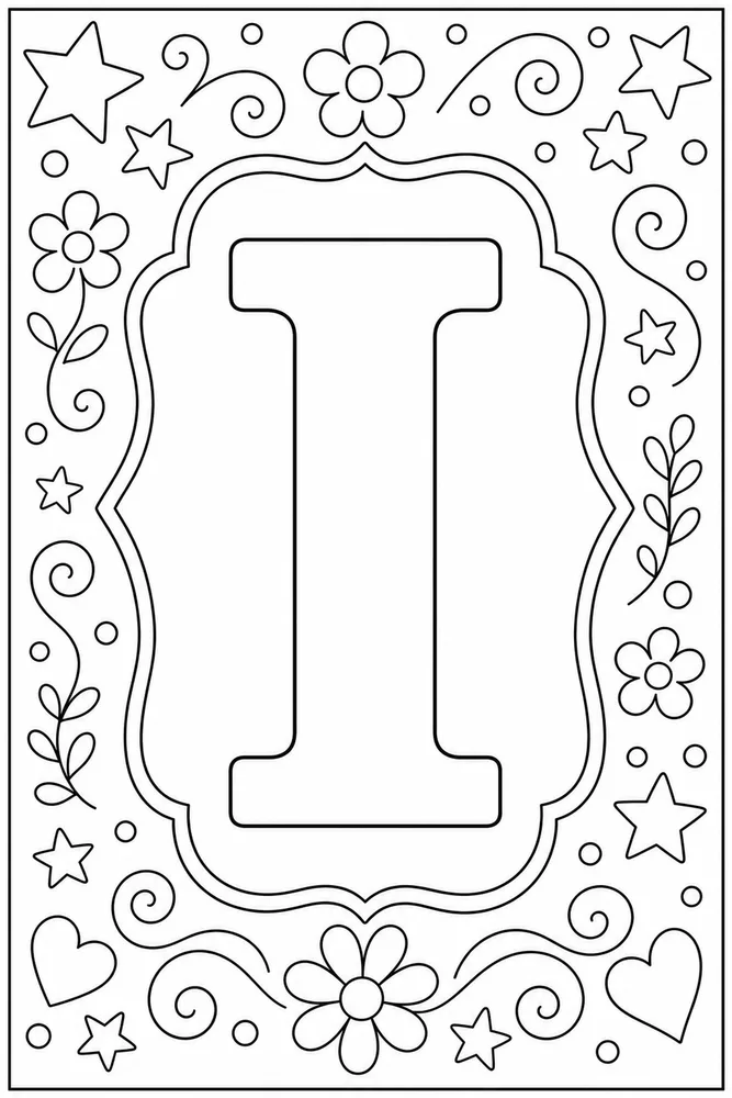 Color by Alphabet Color by alphabet letter i coloring page