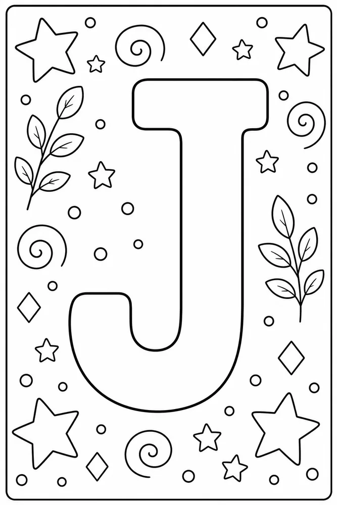 Color by Alphabet Color by alphabet letter j coloring page