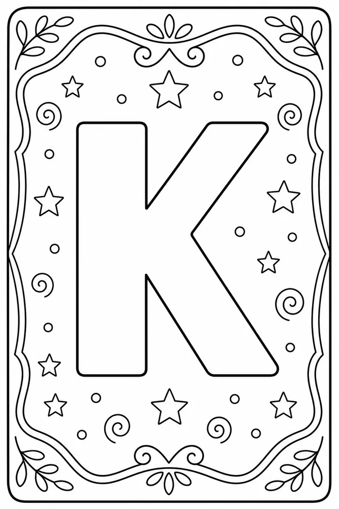 Color by Alphabet Color by alphabet letter k coloring page
