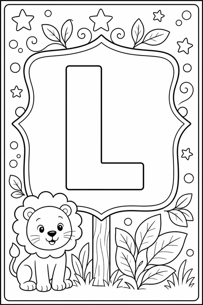 Color by Alphabet Color by alphabet letter l coloring page