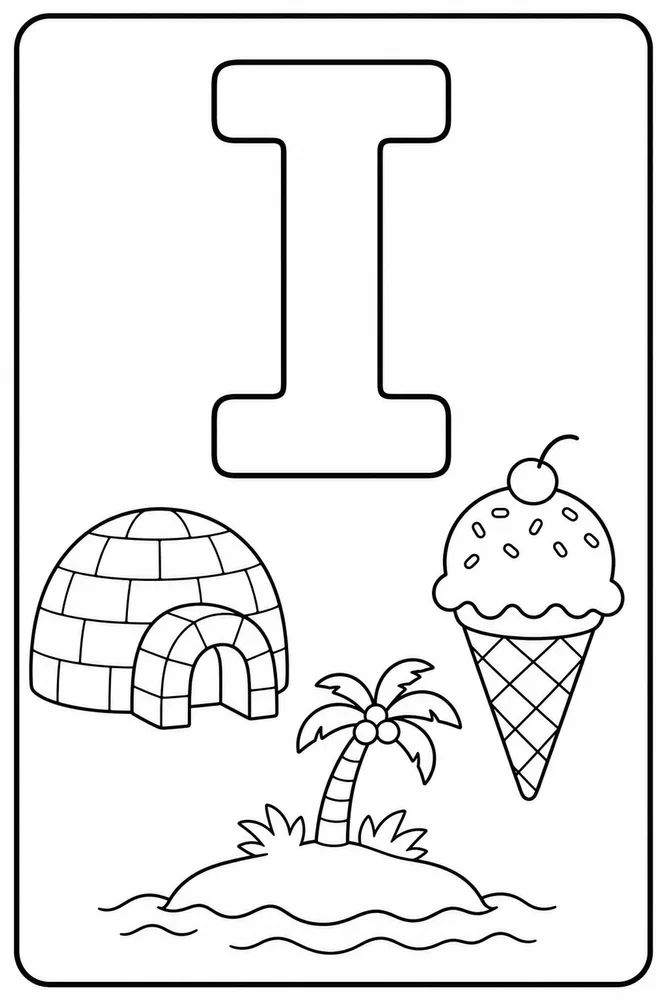 Letter I Letter I Classroom Poster printable coloring page