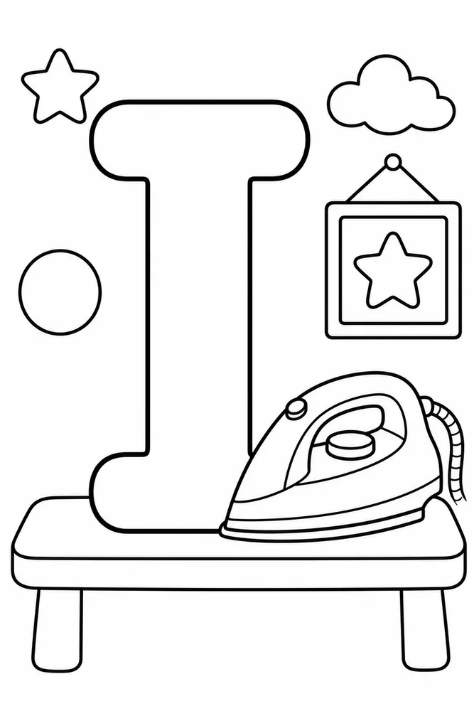 Letter I Letter I With Iron printable coloring page