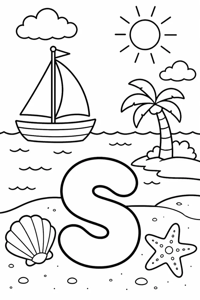 Letter S Lowercase Bubble Letter S printable coloring page