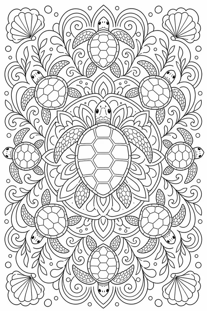 Animal Mandala Detailed Mandala coloring page