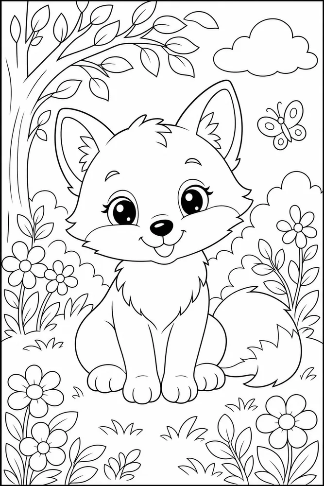 Cute Animal Simple Portrait coloring page