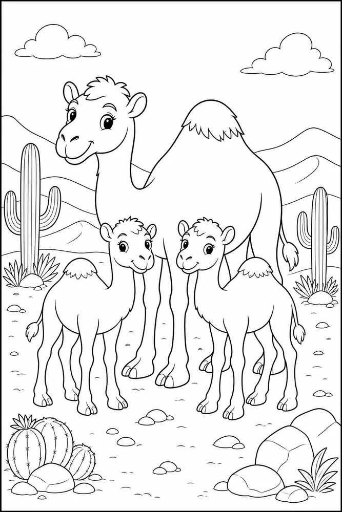 Desert Animals Desert Family coloring page