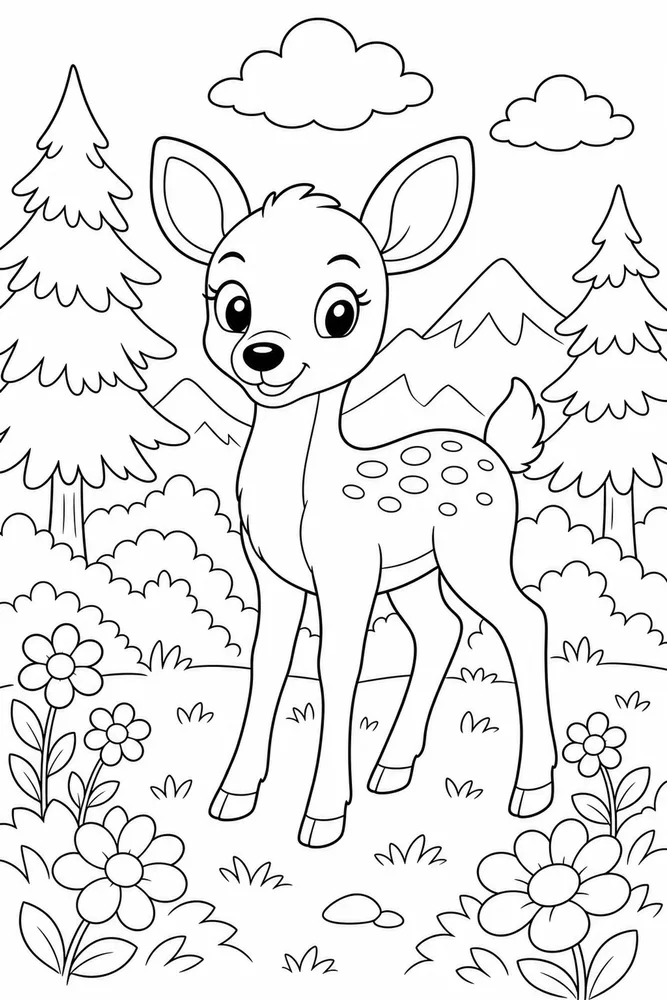 Easy Animal Friendly Face coloring page