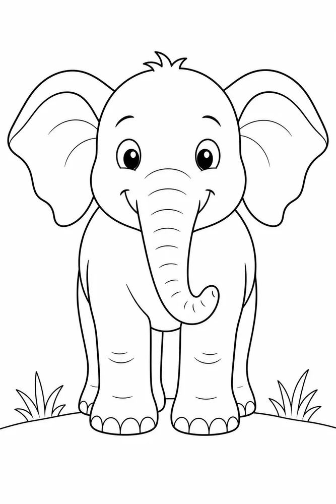 Easy Animal Front View coloring page