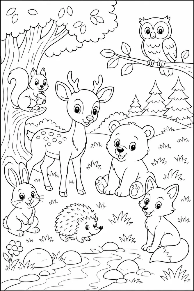 Easy Animal Open Background coloring page