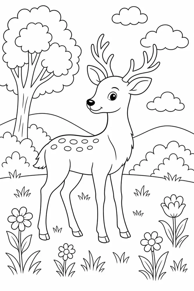 Easy Animal Side View coloring page