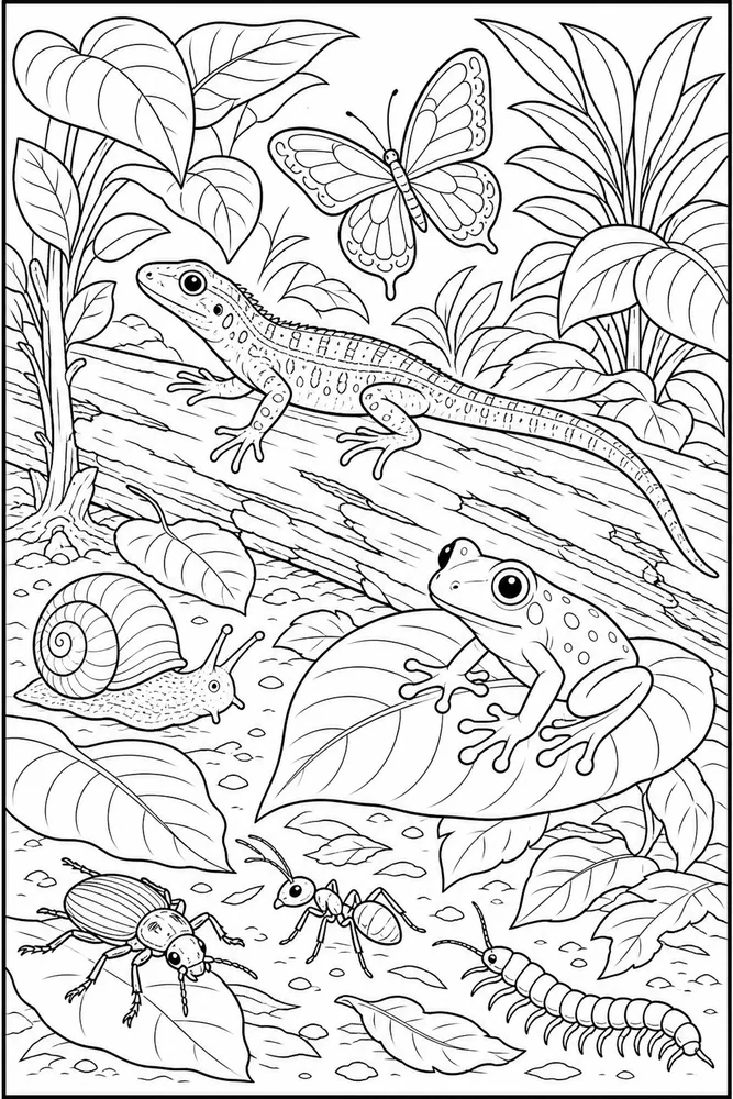 Rainforest Animals Forest Floor coloring page