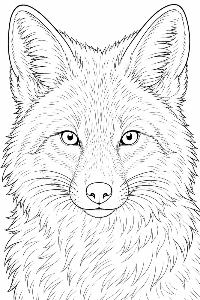 Realistic Animal Detailed Face coloring page