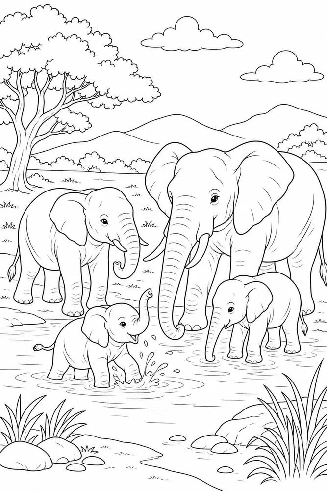 Realistic Animal Natural Movement coloring page