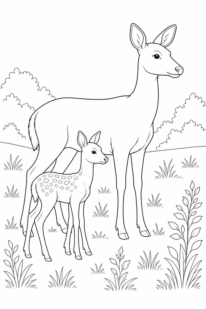 Realistic Animal Natural Side View coloring page