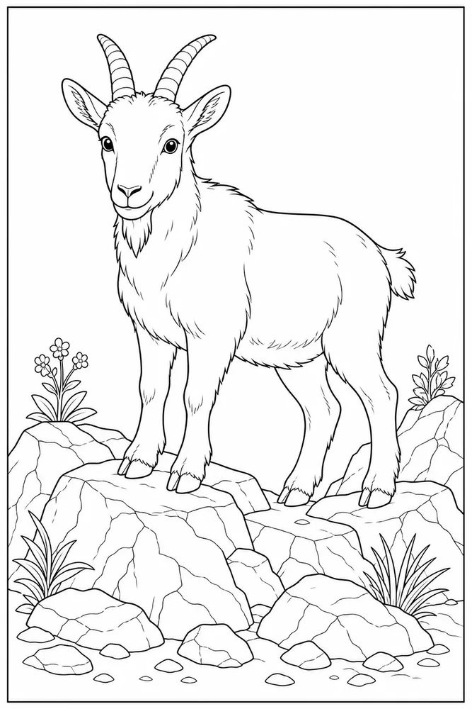 Realistic Animal Rocky Ground coloring page