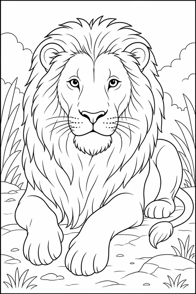 Wild Animals Wild Portrait coloring page