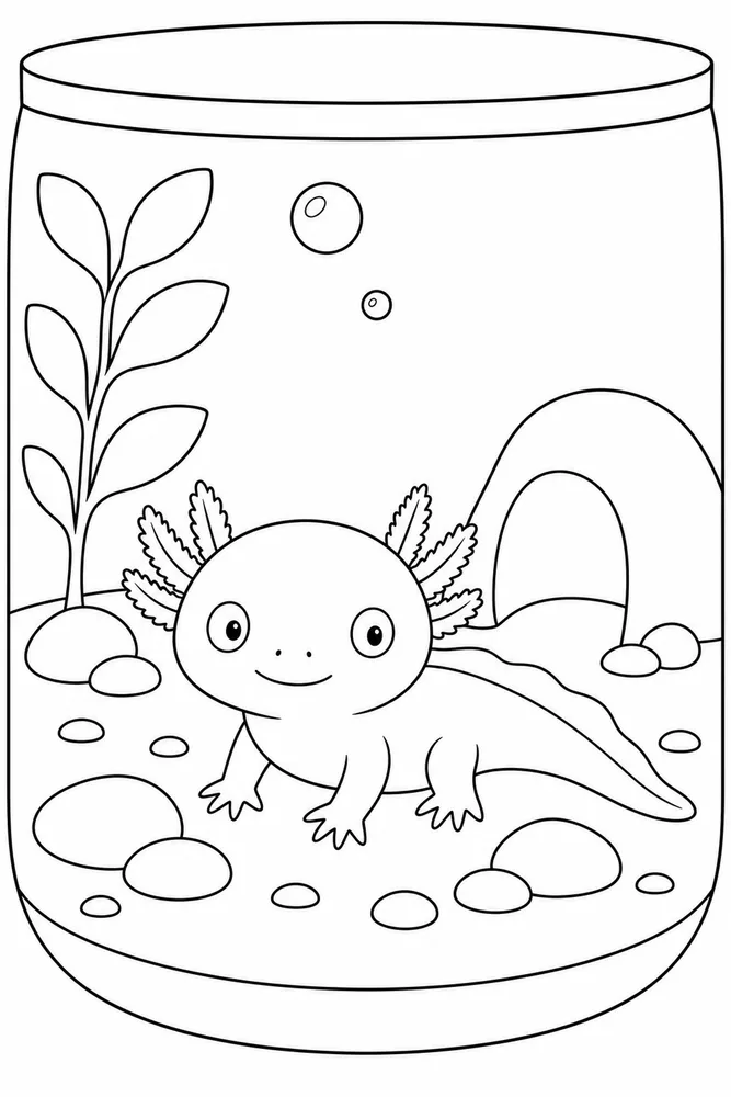 Baby Axolotl Baby Axolotl Cozy Tank coloring page