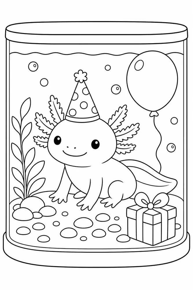Birthday Axolotl Birthday Axolotl Cozy Tank coloring page