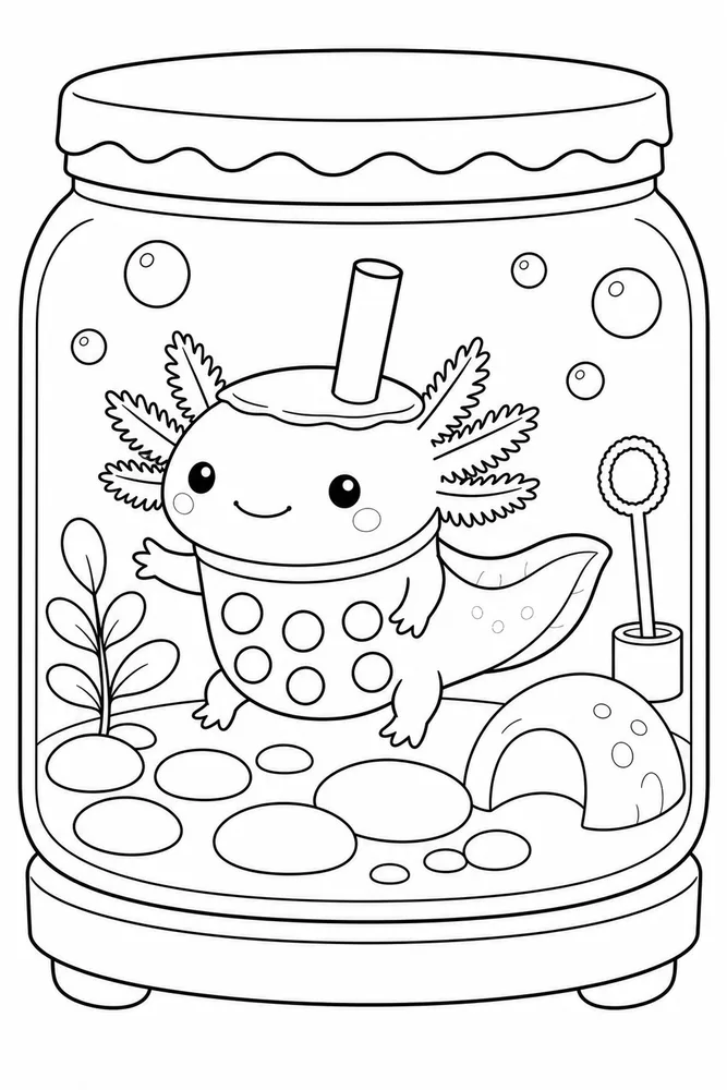 Boba Axolotl Boba Axolotl Cozy Tank coloring page