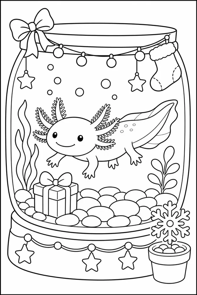 Christmas Axolotl Christmas Axolotl Cozy Tank coloring page