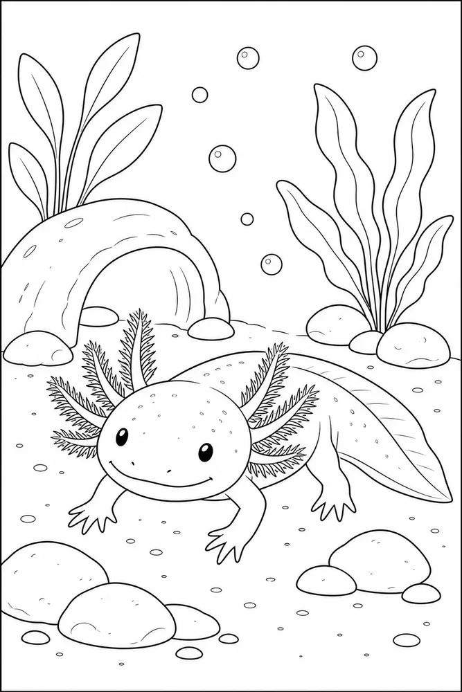 Realistic Axolotl Realistic Axolotl Cozy Tank coloring page