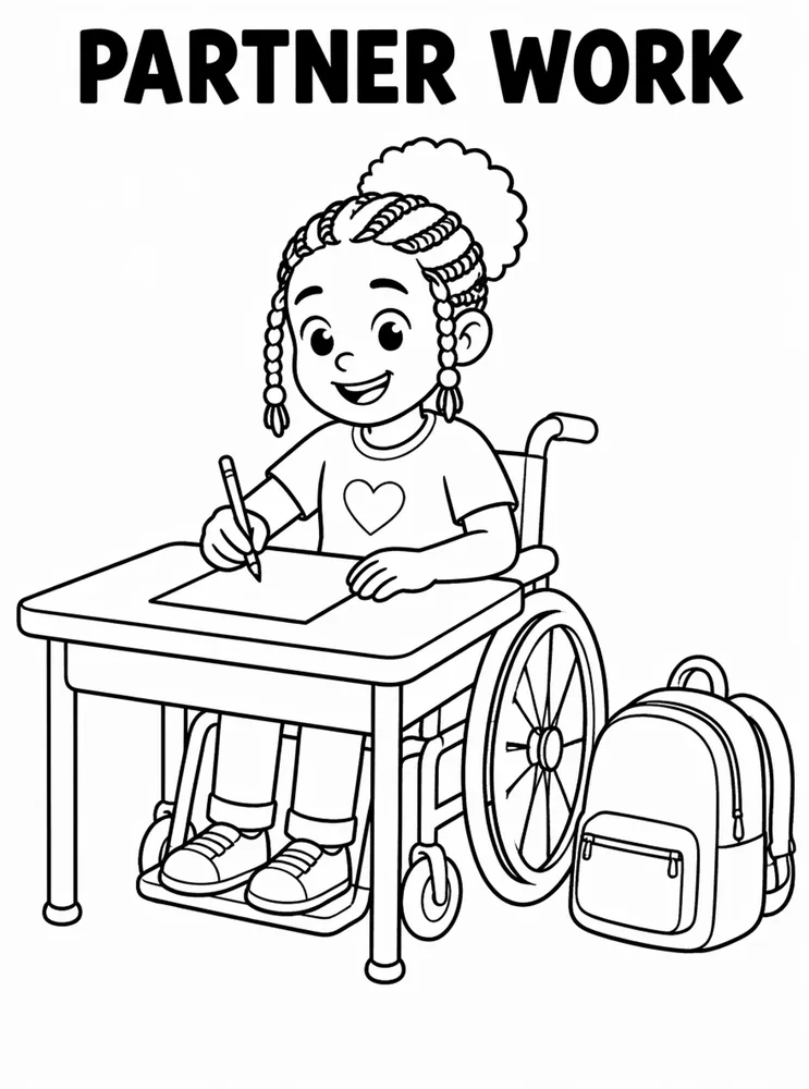 Back to School Classroom Rules Partner Work printable coloring page