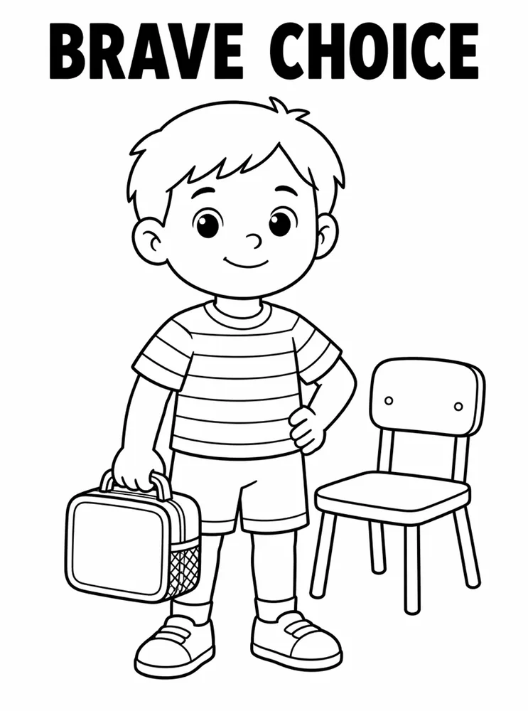 Back to School Growth Mindset Brave Choice printable coloring page