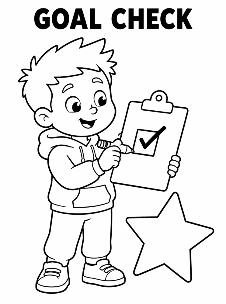 Back to School Growth Mindset Goal Check printable coloring page