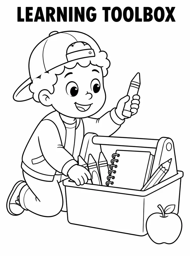 Back to School Growth Mindset Learning Toolbox printable coloring page