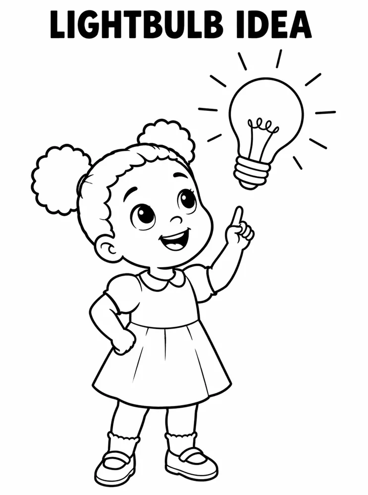 Back to School Growth Mindset Lightbulb Idea printable coloring page