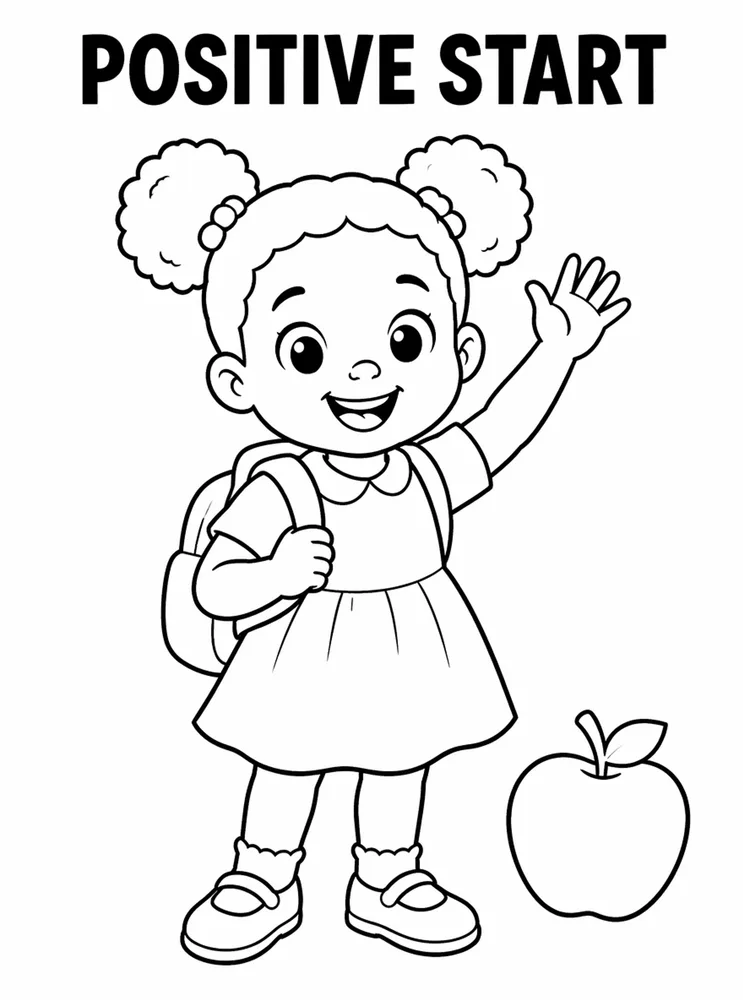 Back to School Growth Mindset Positive Start printable coloring page