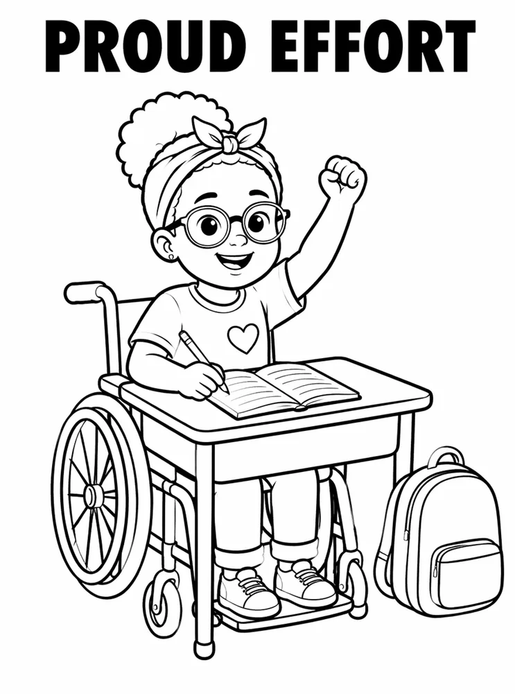 Back to School Growth Mindset Proud Effort printable coloring page