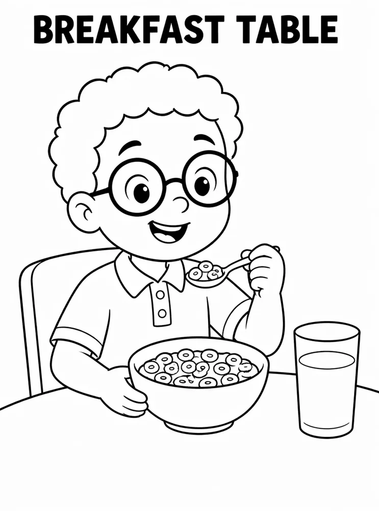 Back to School Morning Routines Breakfast Table Routine printable coloring page