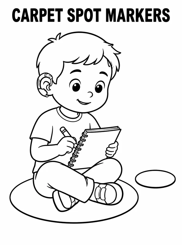 Back to School Morning Routines Carpet Spot Markers printable coloring page