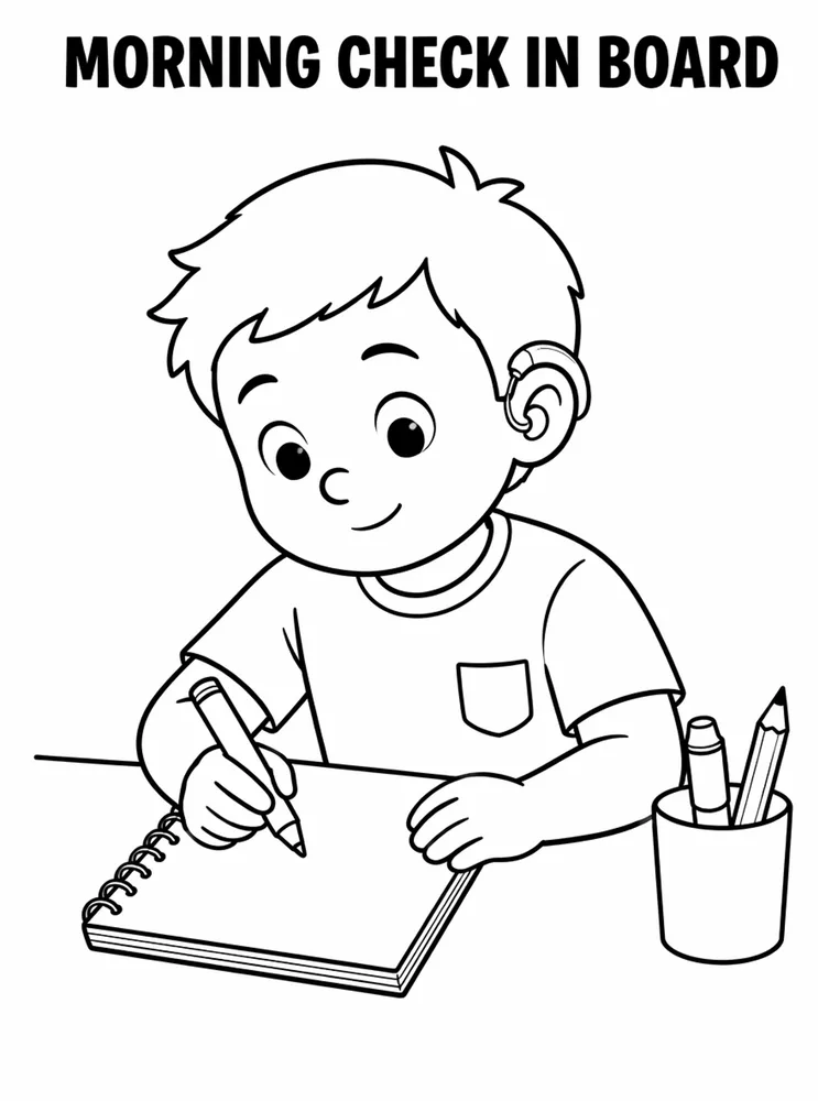 Back to School Morning Routines Morning Check In Board printable coloring page