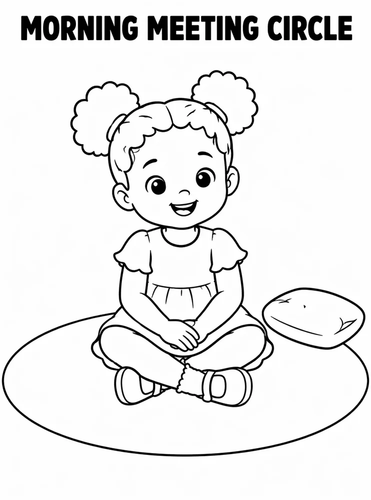Back to School Morning Routines Morning Meeting Circle printable coloring page