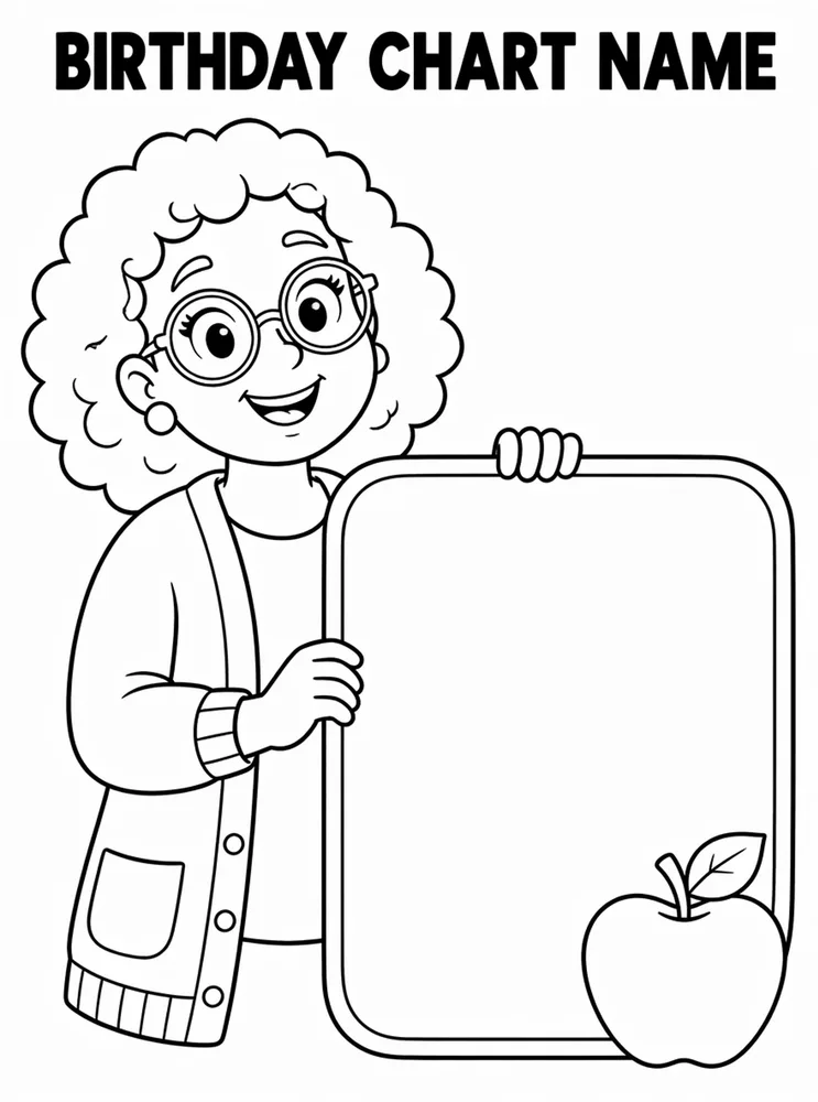 Back to School Name Labels Birthday Chart Name Card printable coloring page