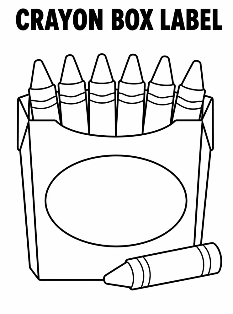 Back to School Name Labels Crayon Box Label printable coloring page