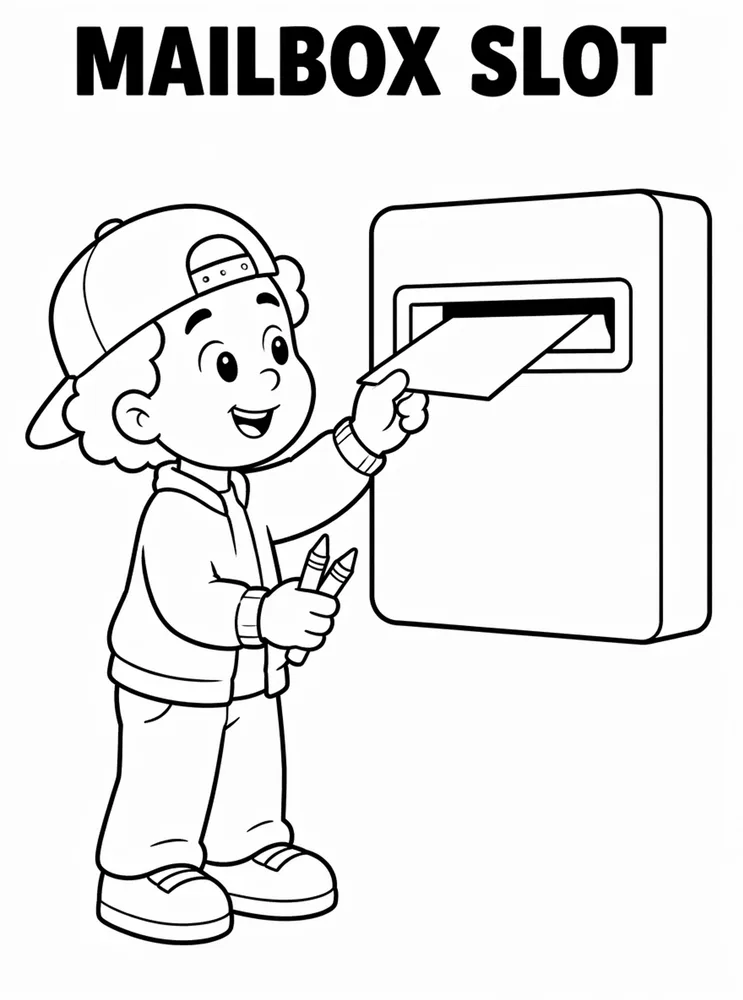 Back to School Name Labels Mailbox Slot printable coloring page
