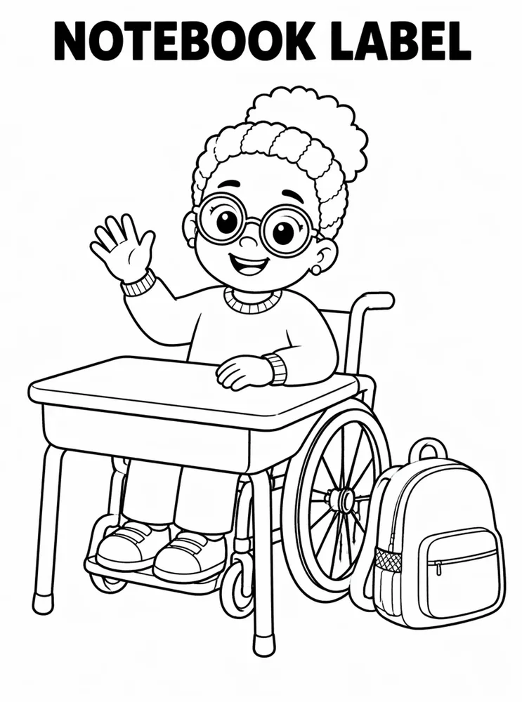 Back to School Name Labels Notebook Label printable coloring page